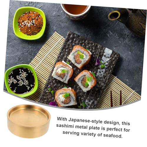 Plato para sushi de acero inoxidable Healifty miniatura 7