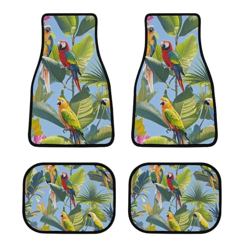 Tapis de sol voiture anti-glisse - Solution anti-saleté lot de 4 au motif jungle exotique