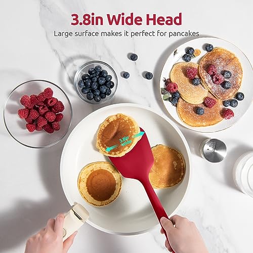 U-Taste 600ºf Heat Resistant Silicone Turners: U-Taste 13.6In Long Solid & Slotted Kitchen Spatula Flipper thumb #4