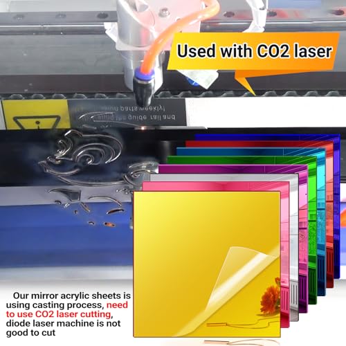 Adrattnay Acrylic Mirror Sheets 1/8 Thick, 8Pack 8"x 8" Plexiglass Sheets Mirror Panels for Laser Cutting & Engraving, Glossy Acrylic with Protective Film for DIY Crafts - Image 3