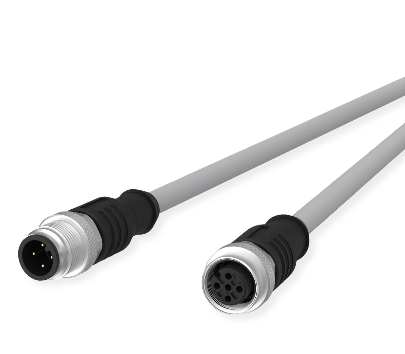 Cable de sensor M12 actuador METZ CONNECT 5m macho hembra recto gris 2