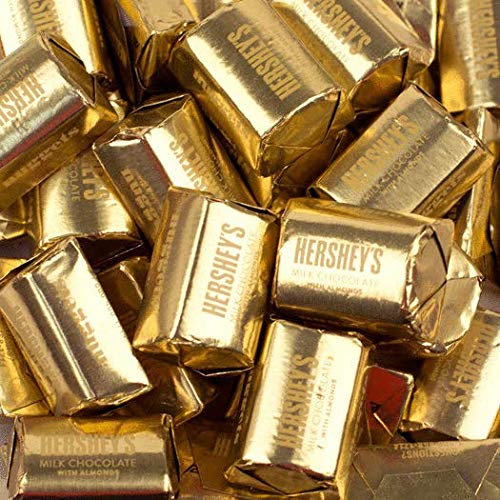 Hershey s Nuggets, Extra Creamy Milk Chocolate With Almonds, (3 Lbs.) Wrapped in Gold Foil - Rich, Creamy & Delicious! Perfect for Christmas Gifts, Holiday Parties, Weddings, Showers, Anniversaries, Candy Bowls & Buffets