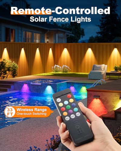 12-Pack VOLISUN 50LM Solar Fence Lights w/ Remote Control - image 2