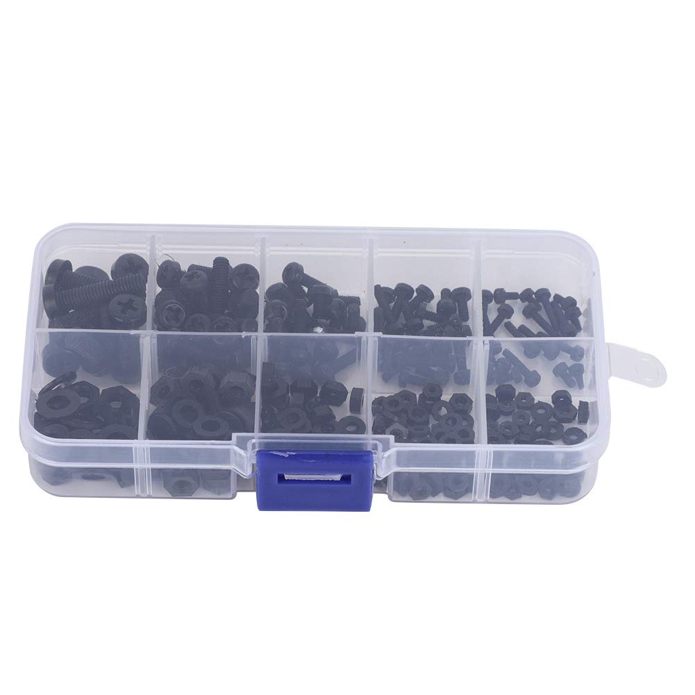 Set di Dadi in Nylon 270 Pezzi, Kit di Dadi Esagonali in Nylon M2/M2.5/M3/M4/M5, Rondelle e Dadi, Elementi di Fissaggio Hardware per Varie applicazioni. (Set viti in nylon