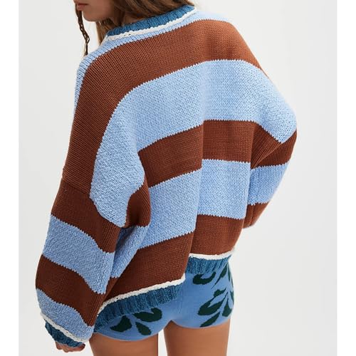 Songling Women Tops Casual Color Block Striped Long Sleeve Cute Outfits Knit Summer Fashion Clothing Pullover Sweaters2
