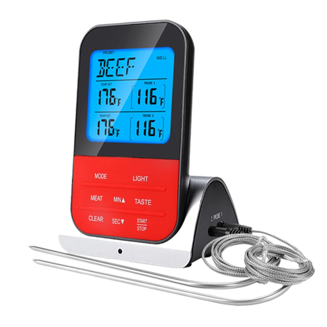 De Cocina Inalámbrico Sondas Duales Para Monitorización Remota De Temperatura Sin Batería Para Bbq y Asados Diseño Ligero y Portátil