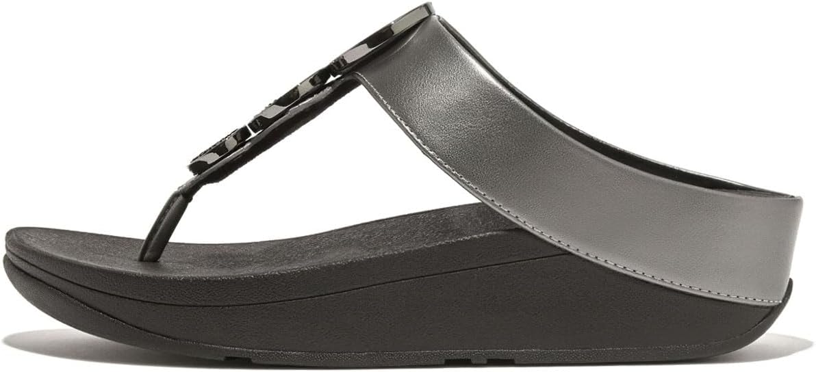 Halo Bead-circle Metallic Toe-post Sandals womens Wedge Sandal