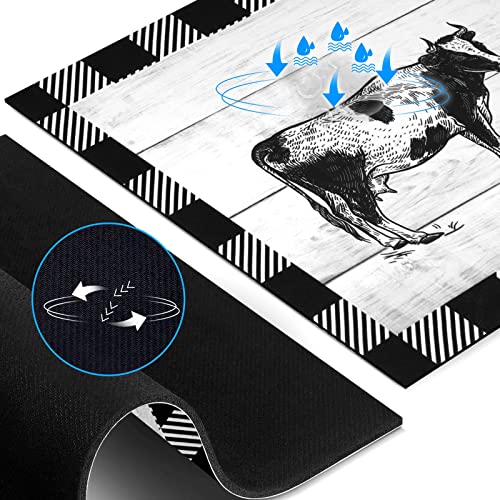 Farmhouse Kitchen Mat Set Of 2 Non Slip Thick Kitchen Rugs And Mats For Floor Comfort Standing Mats For Kitchen, Sink, Office, Laundry, 17"X47"+17"X28" #TOP5