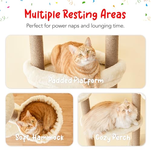 Árbol para gatos ajustable 234-258 cm con 7 niveles miniatura 5