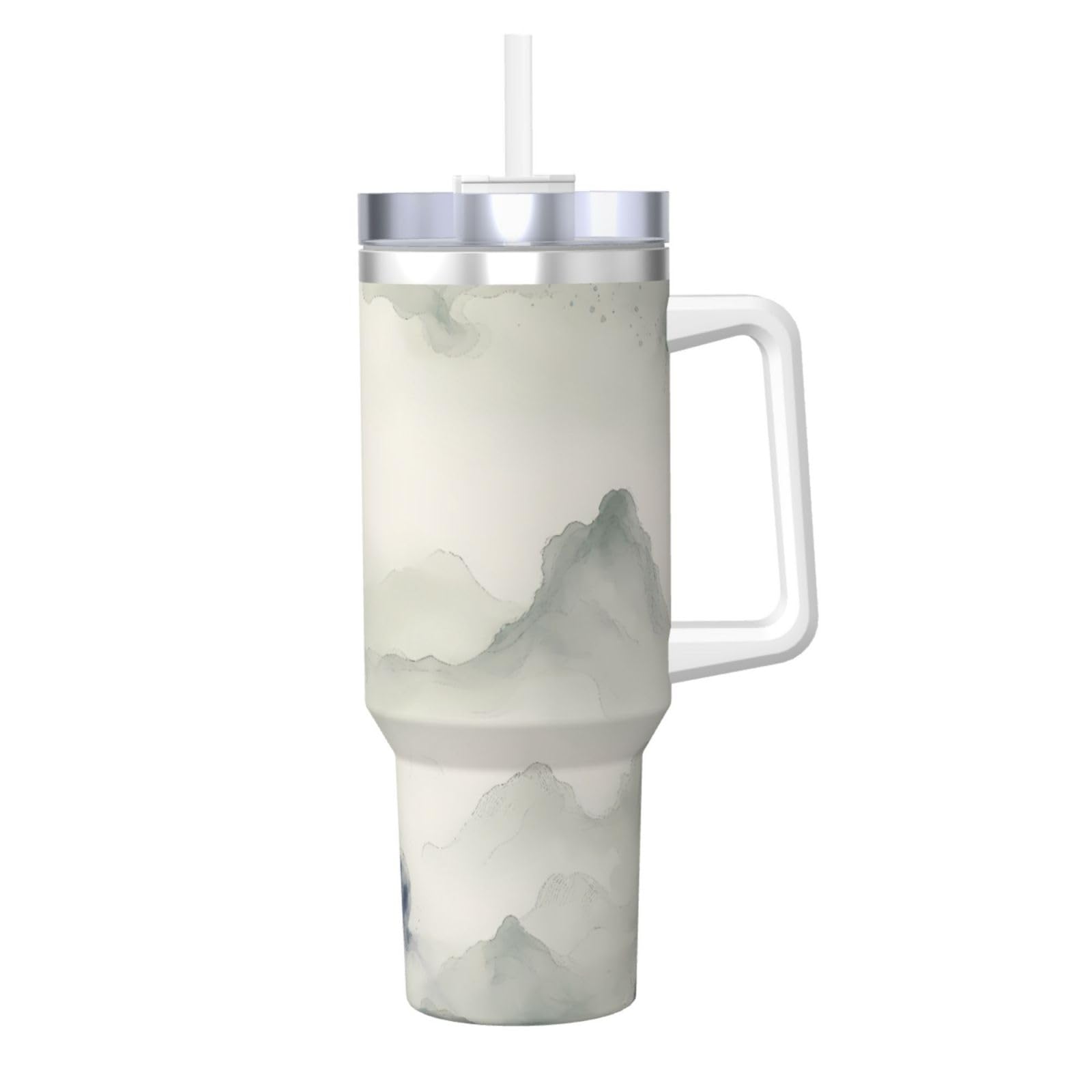 Taza de viaje de 40 onzas Ink Wash Kick, el termo con asa perfecto para regalo