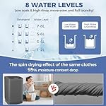 Nictemaw Portable Washing Machine, 20Lbs Capacity Full-Automatic Portable Washer, 2.8Cu.ft Washer and Dryer Combo with Drain Pump, LED Display, 10 Programs & 8 Water Levels for Apartment Dorm RV - Image 4