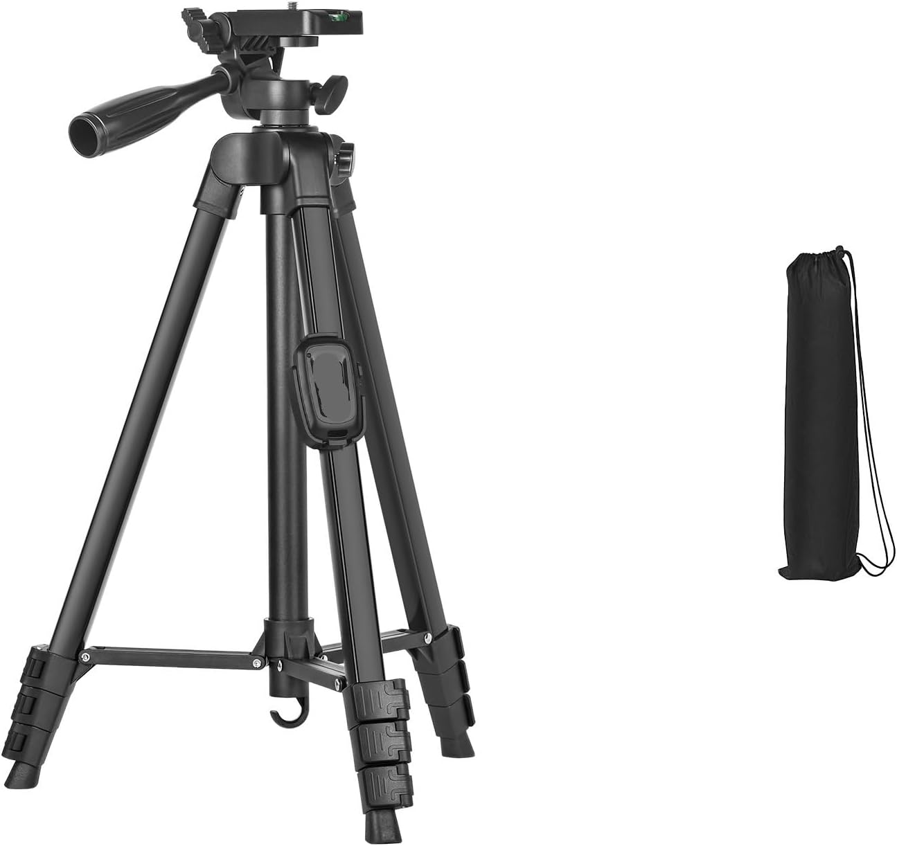 60" Professional Aluminum Tripod with Travel Bag, Remote & Phone Holder(Simple Model)