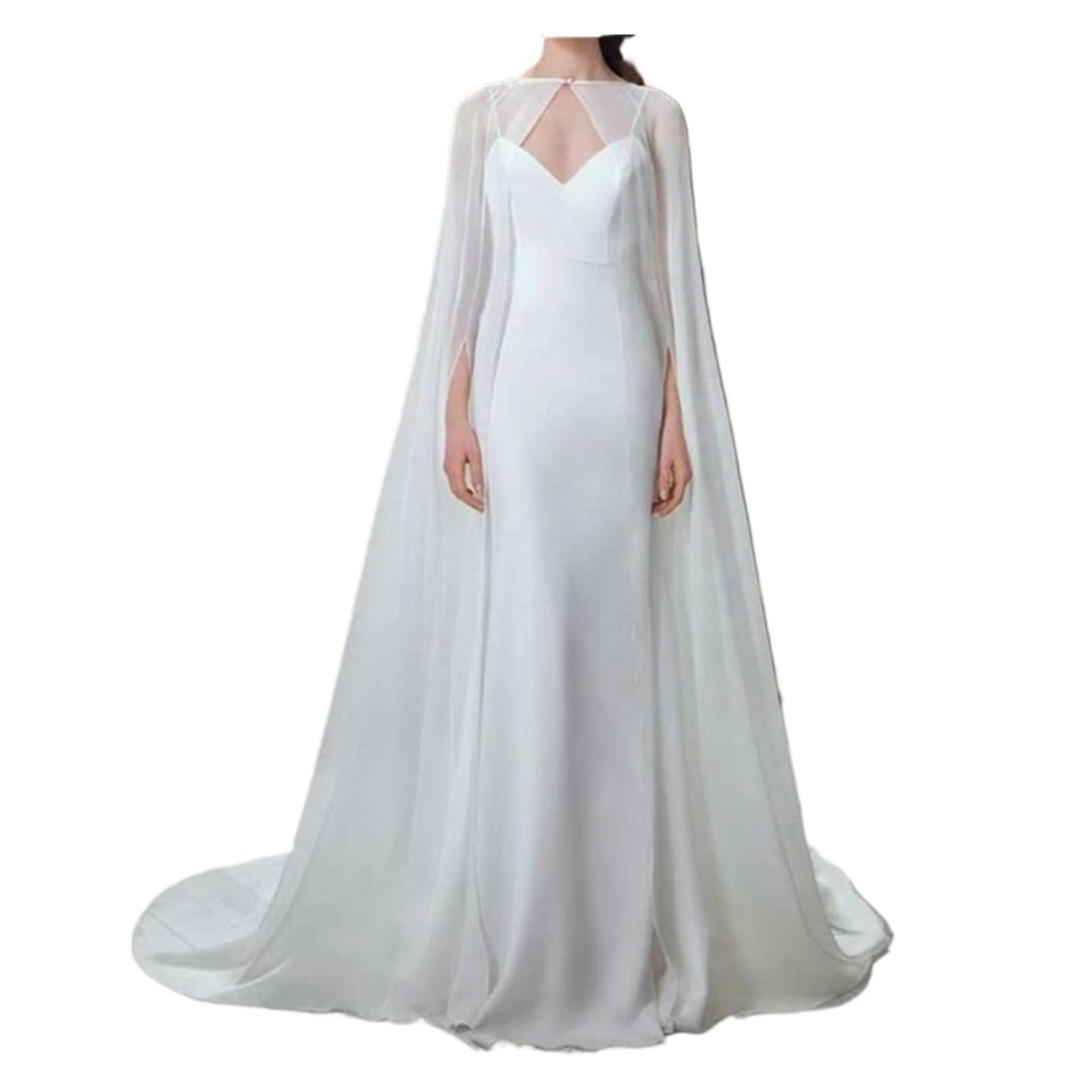 Boda Estola Capa de boda hasta el suelo for dama, chaqueta larga, chal novia hecho a mano para novia, cosplay, reunión, cita