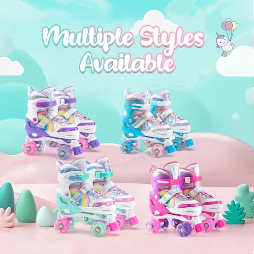 Sulifeel SF20190701 Rainbow Unicorn 4 Size Adjustable Light Up Roller Skates thumb #5