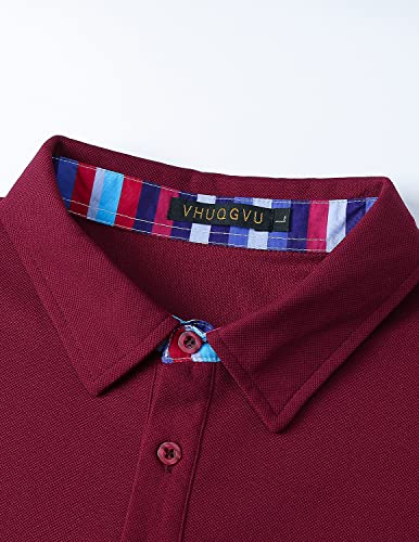 VHUQGVU Polo Uomo Manica Lunga Slim Fit Basic Golf...