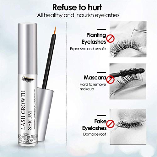 Eyelash Growth Serum, Natural Extract Eyelash Growth Treatment, Brow Serum with Biotin, Unisex Organic Lash Enhancers - 5 ML