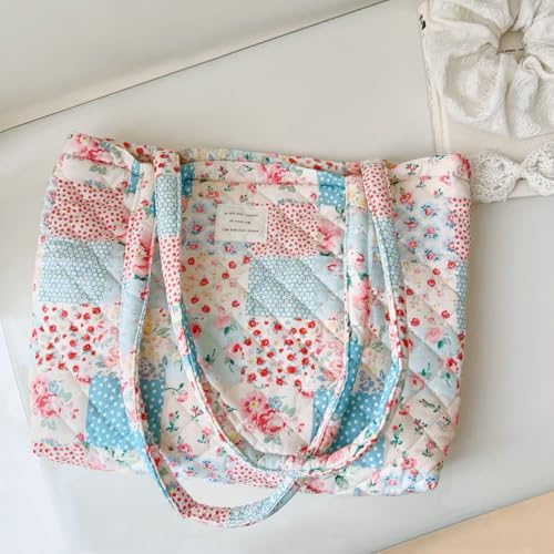 Image of Sunwel Fashion Top Zipper Floral Quilted Bag Small Tote Bag for Women