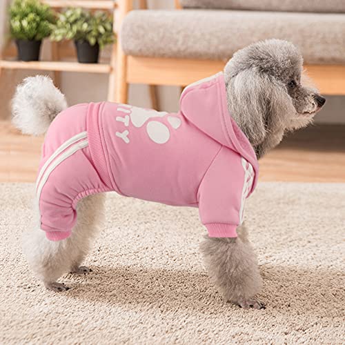Dolahovy Hunde Hoodie Kleidung für Haustiere Weiche Herbst Winter Welpen Pullover Fleece Hundejacke Mäntel Baumwolle Hunde Outfit für Chihuahua Teddy Kleine Mittlere Hunde Katzen Rosa