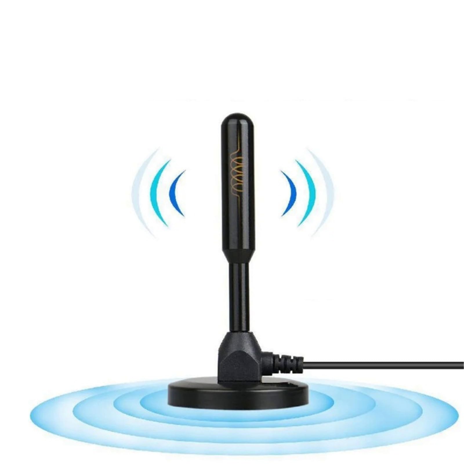 Genérico Compatible con Antena de TV Digital amplificada, Base magnética. | Funciona en interiores y exteriores, recibe señales VHF UHF for receptores DVB-T2(C)