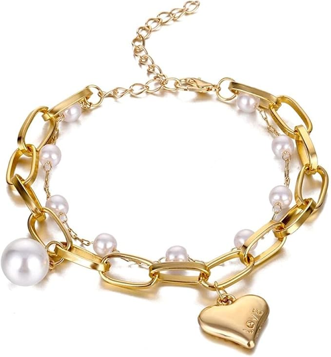 Anklet For Women Butterfly Anklet Women'S Gold Multilayer Crystal