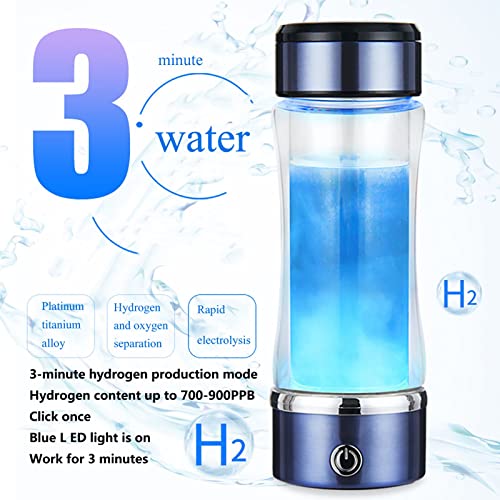 Bouteille d'eau hydrogénée portable 420 ml machine à ionizer eau riche hydrogène 700-900 PPB - 2