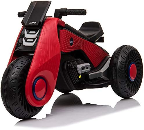 Henf 3 Wheel Electric Motorcycle for Kids, Double Drive Children Ride on Motorcycle 6V Battery Powered Battery Motor Bikes with Music, Great Gift for Boys Girls and Toddlers(Red)