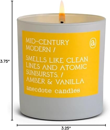 Miniatura 8 de Anecdote - Vela de cera de soja de coco 'Mid-Century Modern', vertida a mano de primera calidad y larga combustión, aroma ámbar y vainilla, sin