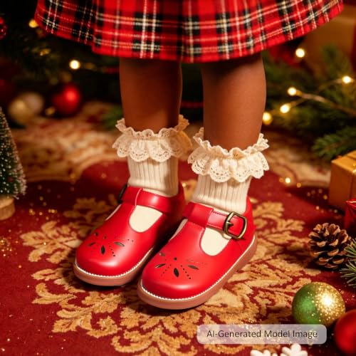 Image of Felix & Flora Toddler Little Girl Princess Dress Shoes-Mary Jane Flats for Girl Party School Shoes