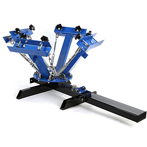 SmarketBuy Silk Screen Printing Machine 1 Station 4 Color Screen Printing for T-Shirt DIY (1 Station 4 Color)