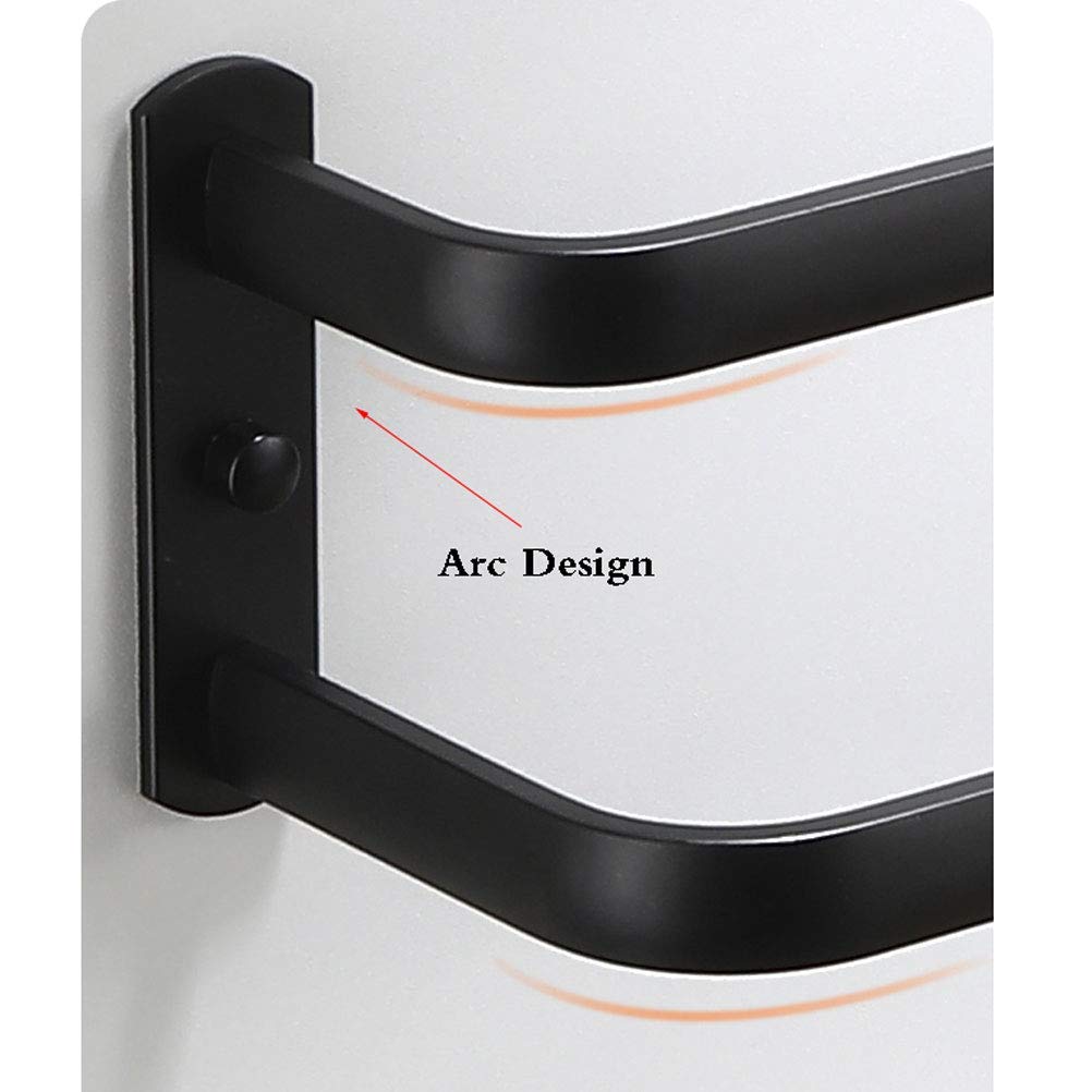 Portasciugamani da bagno a parete, portasciugamani in alluminio con spazio di dislocazione multistrato, portasciugamani per bagno, cucina, hotel, nero, triplo strato 30 cm (bianco triplo strato 50 cm)