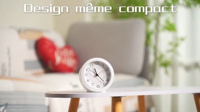 TNOMSNO Réveil à Quartz, Réveil Analogique Silencieux Avec Snooze Et Lumière, Portable Voyage RéVeil, Reveil A Piles Pour Chambre à Coucher, Bureau, Voyage