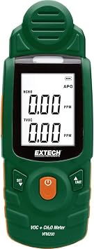 Extech VFM200 VOC/Formaldehyde Meter | TVOC, formaldehyde, CO2, temp, humidity, dew point, NDIR + electrochemical sensors, color display, datalogging