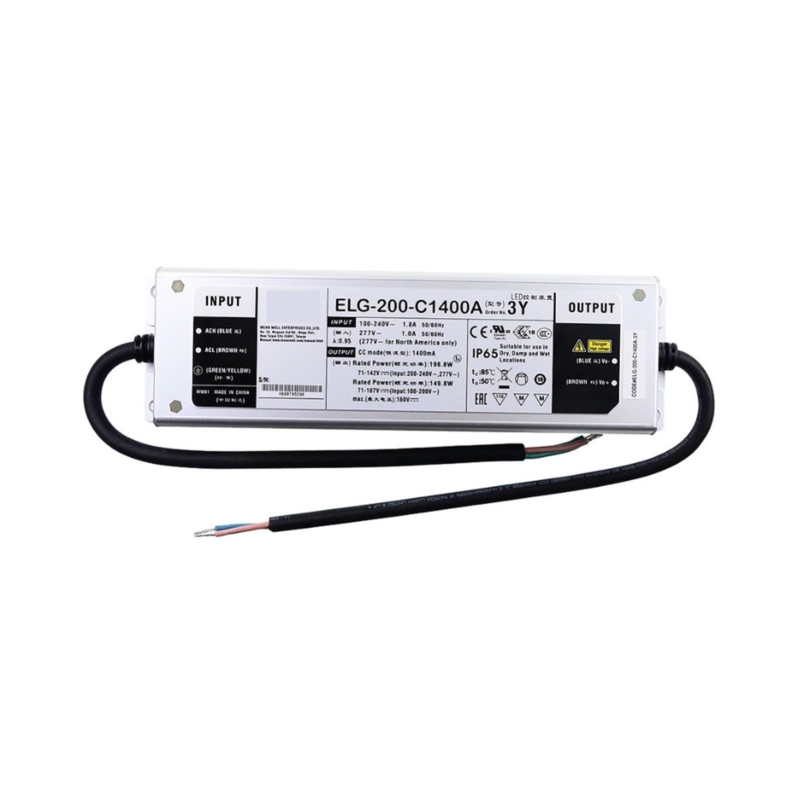 Alimentation à découpage pour LED ELG-200-C sans scintillement