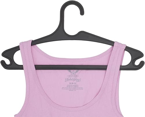 Miniatura 4 de Home Basics Juego de colgadores de plástico de 10 piezas Ganchos de extremo para delicadas Forma curvada Diseño delgado (negro)