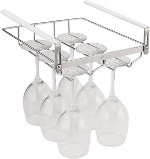 Portabottiglie per bicchieri da vino Porta calici a doppia fila Porta calice in acciaio inossidabile Mensola da appendere a parete per armadio da cucina di casa Bar