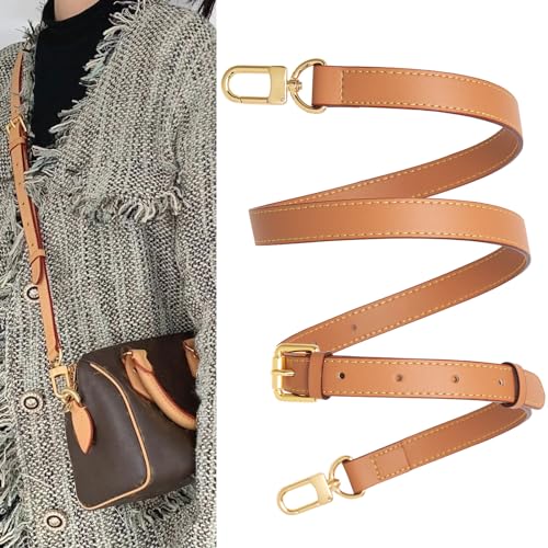 Image of Vachetta Leather purse strap Genuine Leather Adjustable Replacement Strap for Shoulder Bag Handbag Purse