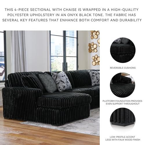 Image of Signature Design by Ashley Oversized 4-Piece Sectional with Chaise, Onyx