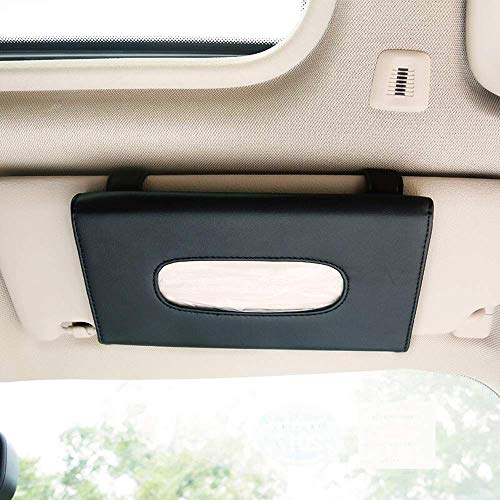 COLiJOL Soporte de Papel Soporte para Pañuelos de Automóvil, Soporte para Servilletero Facial para Visera de Automóvil Colgante, Soporte para Estuche de Toalla de Papel de Cuero para Automóvil para e