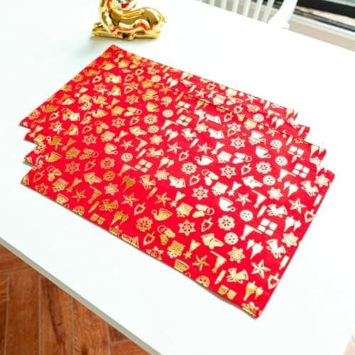 Sets de table antidérapants et lavables motif flocons de Noël - 4