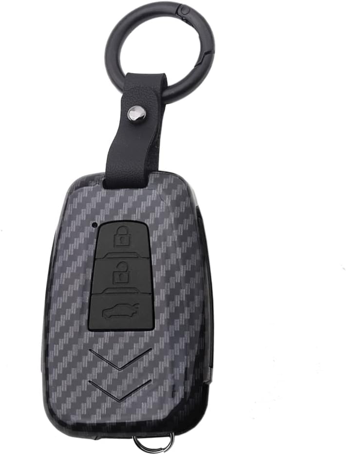 KUNIO Car Key Fob Cover Fit for Toyota RAV4 Camry Corolla Prado Key Protective Cover Keychain ABS Key Holder 3 Buttons
