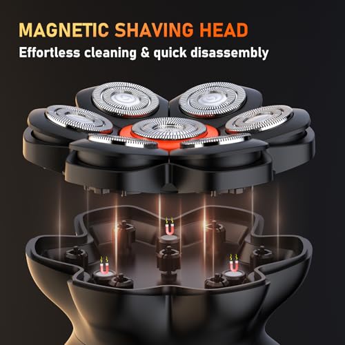 Maxgroom Head Shavers for Men, Electric Head Shavers for Bald Men, 7D Waterproof Head Hair Shaver with Upgraded Flexible Blade, Long Battery Life, Easy to Clean