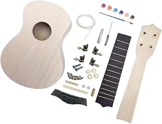 PRETYZOOM DIY Ukulele Kit Basswood Ukulele Supplies for Self-Assembly and Hand Painting Lightweight Unfinished Guitar Material Package for Beginners and Music Enthusiasts