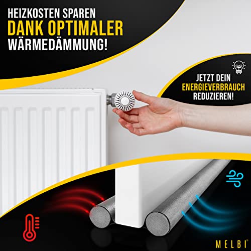 MELBI® - Premium tochtstopper voor deuren lederlook, deurbodemafdichting om stookkosten te besparen, op maat gemaakte deurafdichting, warmte-isolerend & energiebesparend, tochtstop 96 cm (1, grijs) - Image 4