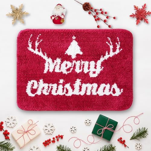 wyewye Christmas Bathroom Rug, Super Soft Christmas