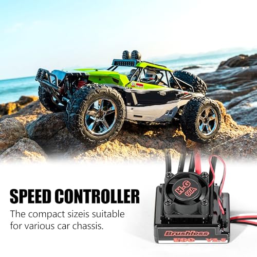 ESC 60A para camión Short Course con corte de bajo voltaje y control electrónico de velocidad RC 3