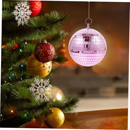 Bola espejada colgante decorativa rosa para fiestas, bodas, Navidad y karaoke, para decoración de hogar y ambiente festivo miniatura 7