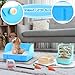 Honeydak 10 Pcs Rabbit Starter Kit Small Litter Box Bunny Grooming Kit Scratch Pads Hay Feeder Bowl Ice Pad with Bunny Toys for Guinea Pig Rabbit Accessories (Blue)