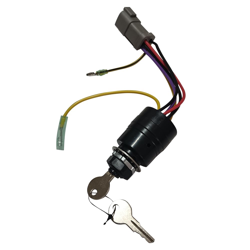New Ignition Switch Key Compatible with Tracker Boats 3 Position 6 Wire Connectors Replacement 129572