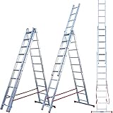 alu mehrzweckleiter SEHR FLEXIBEL | die ausziehbare Aluleiter kann auf viele Arten verwendet werden: in gerader Position order klappbarer Position (A-Position)