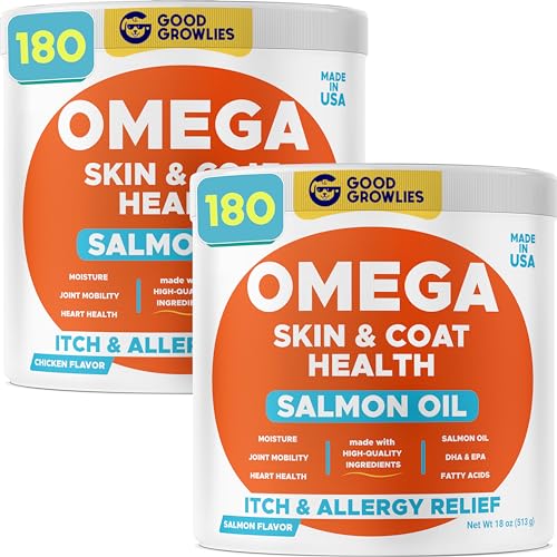 Omega 3 Fish Oil for Dogs Bundle - Skin&Coat Chews - Dry&Itchy Sk...